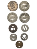 Lot of 9 Transportation Tokens