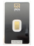 FEATURE 1 Gram Fine .999 Gold Mini-bar - Frontier Mint