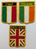 Lot of 3 Patches - Italy, Ireland, England