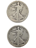 FEATURE Lot of 2,  1917-S Walking Liberty Halves - Mint mark Vatiations front and back! KEY DATE