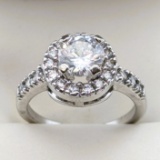 Silver tone Rhinestone Ladies Ring