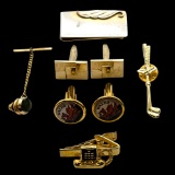 Lot of Gold tone Men's Accessories - Money Clip, Cufflinks, etc.