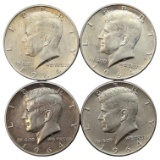 Lot of 4 Silver 1964 John F Kennedy Half Dollars