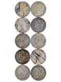 Lot of 10 Morgan Silver Dollars - 1879-1900