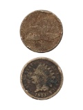 Lot of 2 Cents -  1858 Flying & 1863 Indian Head