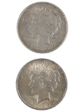 Lot of 2 Silver Peace Dollars - 1922-D, 1922