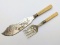 Antique Victorian Serving  Fork and Cutting Knife with possible bone handle
