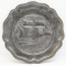 Antique Vintage Pewter Ship Plate - Marked Spain
