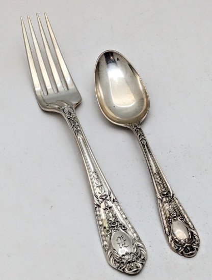 Sterling Silver Spoon and Fork by Fontaine - Marked