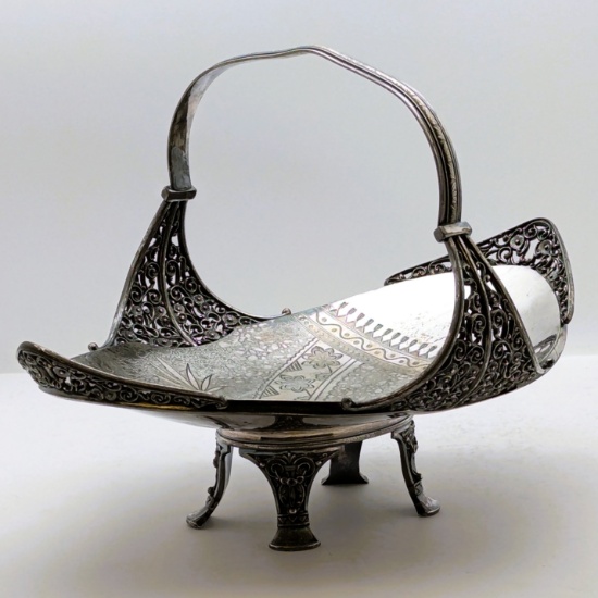 Vintage Silver Plated wine bottle holder