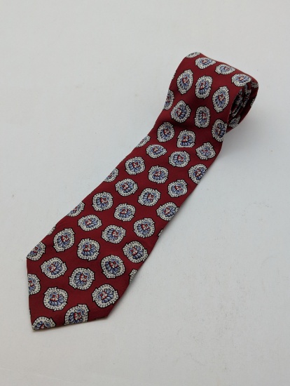 Men's Classic Maroon Burberry Tie - Authentic - Great Condition