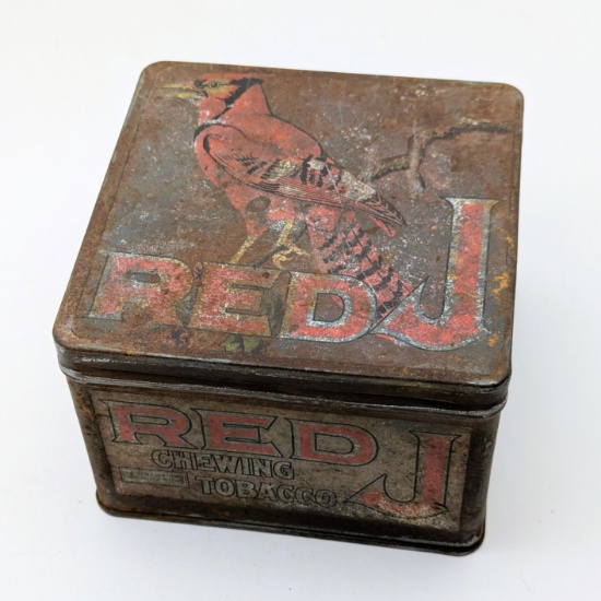 Old Red J Tobacco Tin