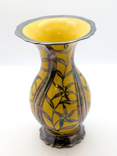 Edelsten Bavaria Yellow and Silver Vase - Stunning
