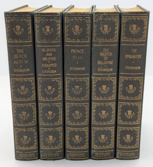 Lot of 5 Books by Stevenson, by Standard Classics