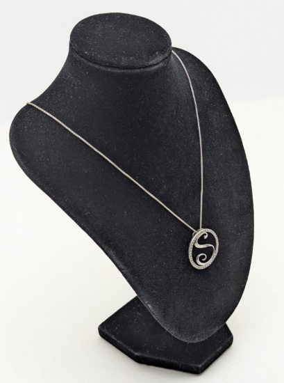 Sterling Silver Necklace with "S" Pendant