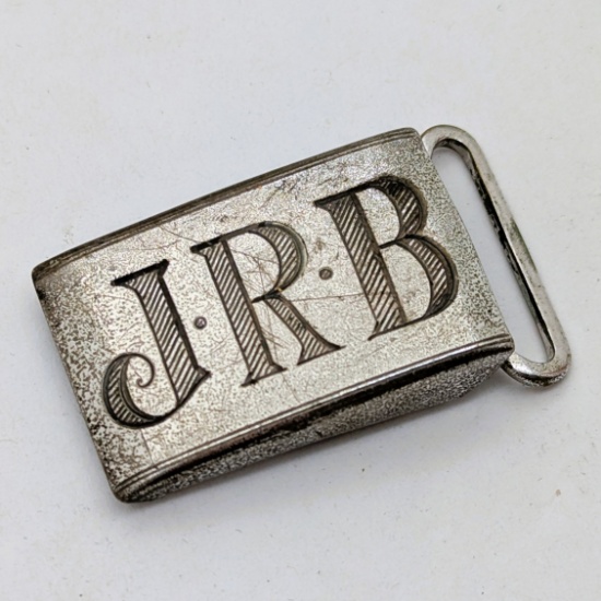 Small Sterling Silver Belt Buckle with initials
