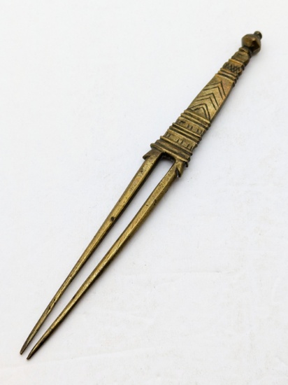 Heavy Early Brass Hair Pin