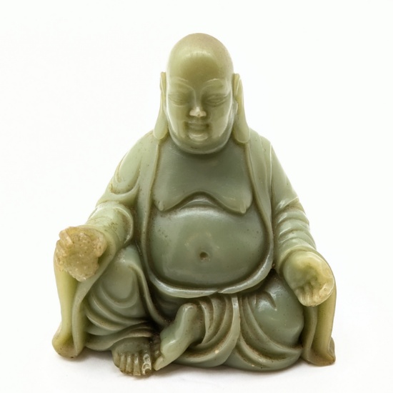 Green Italian Resin Buddha Figurine - Marked Wony Italy