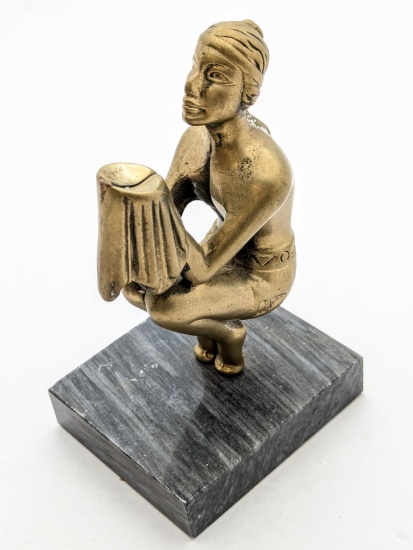 Brass Figurine with marble base