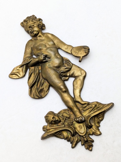 French Bronze wall hanging subject - Music and Arts
