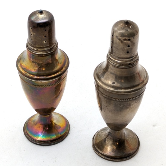 Antique Sterling Silver Weighted Salt and Pepper Shakers