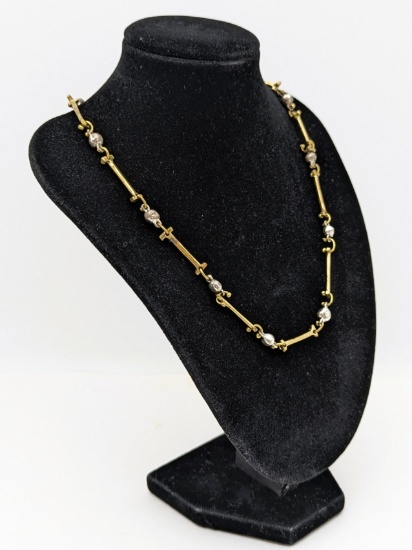 Custom Sterling Silver and Bronze Linked Necklace