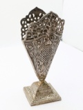 Art Nouveau Fan Shaped Vase - Plated Brass