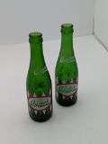 Lot of 2 Crystal LIght Vintage Green Bottles