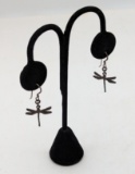 Sterling Silver Dragonfly Earrings - Great Detail!