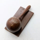 Antique Cuba Heavy Hand Carved Maracas Book Ends