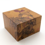 Vintage Asian Hand Crafted wooden box - People Republic China