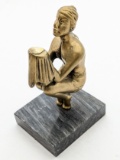 Brass Figurine with marble base