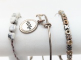 Lot of 3 Alex & Ani Bracelets - 1 Marked Sterling and 2 With Energy +