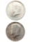 Lot of 2 Silver 1964 John F Kennedy Half Dollars