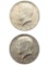 Lot of 2 Silver John F Kennedy Half Dollars - Both 1968-D