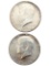 Lot of 2 Silver 1964 John F Kennedy Half Dollars