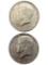 Lot of 2 Silver 1966 John F Kennedy Half Dollars