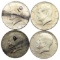 Lot of 4 Silver John F Kennedy Half Dollars - 1966(3), 1968-D