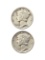 Lot of 2 Silver Mercury Dimes - 1942, 1943