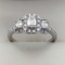 FEATURE Beautiful 14K Rolled Gold Plated Diamond Ladies Engagement Ring - 2.71g