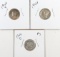Lot of 3 Silver Mercury Dimes - 1944 P/D/S