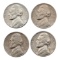 Lot of 4 Jefferson Nickels - 1952-1955