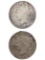 Lot of 2 Silver Peace Dollars - 1922-D, 1923-S