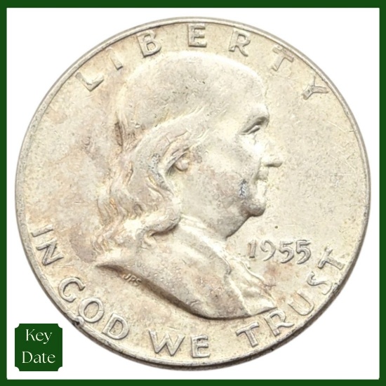 1955 Silver Franklin Half Dollar - KEY DATE