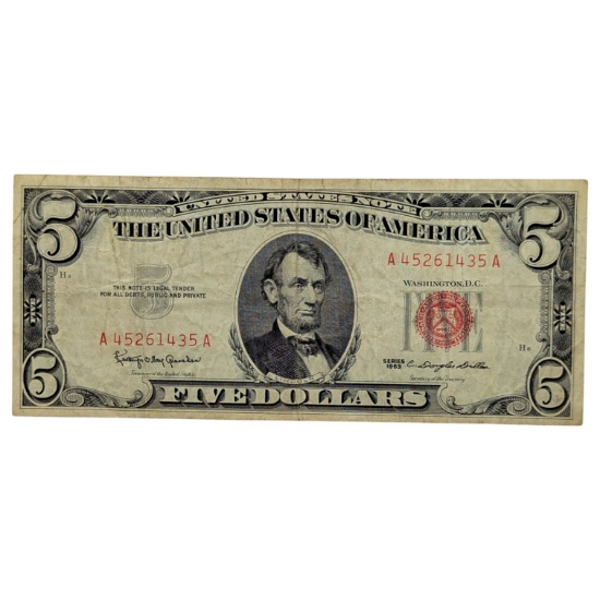 1963 $5 Note - Red Seal