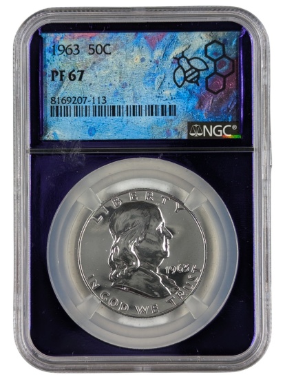PCGS 1963 PF67 Silver Franklin Half Dollar - Proof