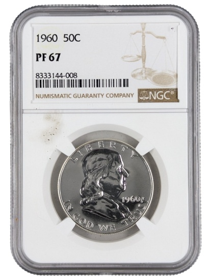 NGC 1960 PF67 Silver Franklin Half Dollar - Proof