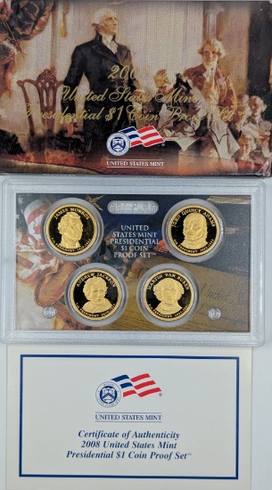 2008 US Mint Presidential $1 Coin Proof Set w/ COA
