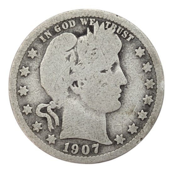 1907 Silver Barber Quarter
