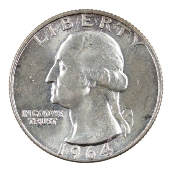 1964-D Silver Washington Quarter -AU